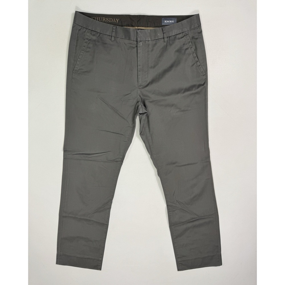Bonobos Men 35x32 (35x30) Slim Fit Weekday Warrior Thursday Career Office Grey